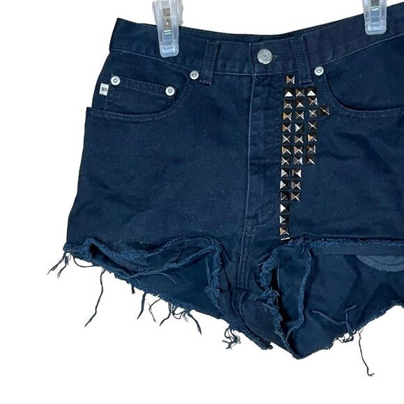 Vintage‎ High Sierra Black Denim Studded Shorts Size 6 - Picture 3 of 8